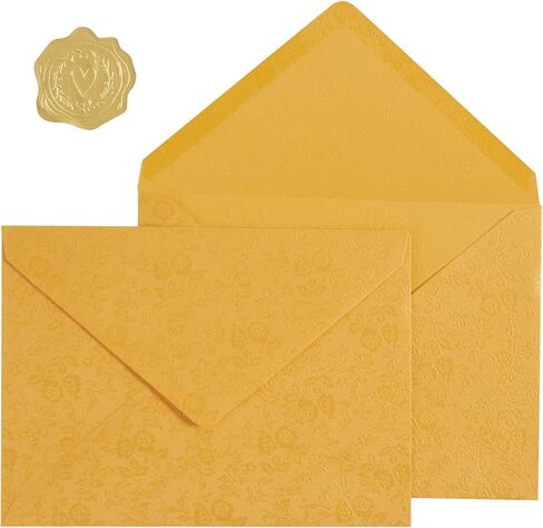 100 Pieces A7 Envelopes 5x7 Card Envelopes Vines Flower Texture Pattern V Flap Luxury Mailing Envelopes with Gold Stickers for Invitations, Wedding, Graduation, Baby Shower (Dark Green Rose) in Saudi Arabia