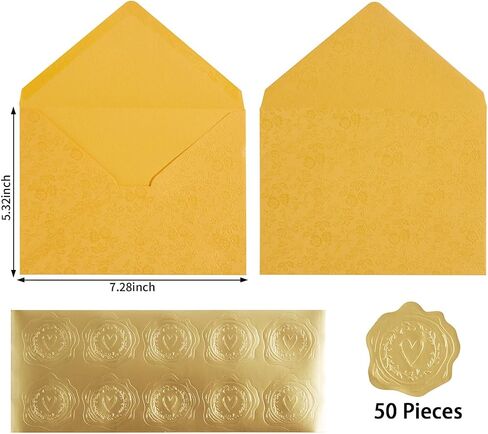 100 Pieces A7 Envelopes 5x7 Card Envelopes Vines Flower Texture Pattern V Flap Luxury Mailing Envelopes with Gold Stickers for Invitations, Wedding, Graduation, Baby Shower (Dark Green Rose) in Saudi Arabia