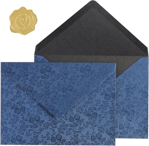 100 Pieces A7 Envelopes 5x7 Card Envelopes Vines Flower Texture Pattern V Flap Luxury Mailing Envelopes with Gold Stickers for Invitations, Wedding, Graduation, Baby Shower (Dark Green Rose) in Saudi Arabia