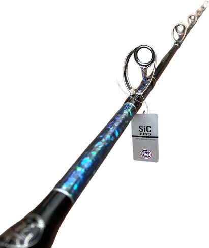 Geronimo Custom 6' 2" 30-80lbs قضيب صيد تقليدي، لمسة نهائية من غلاف أذن البحر، زجاج E فارغ، أدلة سيراميك Fuji SiC، طرف دوار لمحمل كروي من جبال الألب in Kuwait