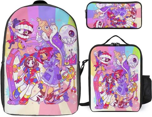 Cute Circus Backpack Pencil Case Lunch Bag 3 Piece Set Cartoon Toddler Backpack 17" Amazing Leisure Travel Bag for Boys Girls (Style2) in Saudi Arabia