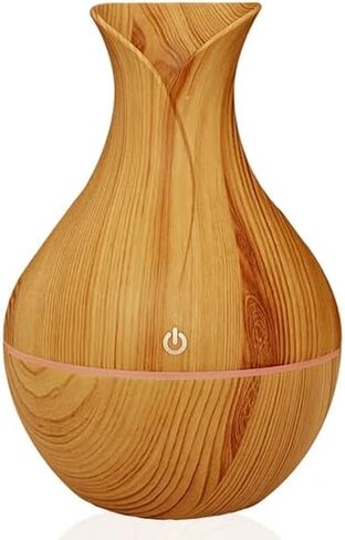 Aroma Essential Oil Diffuser, 130ml Cool Mist Humidifier Aromatherapy with 7 Soothing Colors LED for Home, Yoga, Office, Spa, Bedroom, Baby Room Light & Dark Wood Color (Dark Wood Grain) in Saudi Arabia
