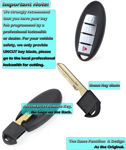 Keyless Entry Remote Key Fob, Alliskeys 4 Button Car Proximity Smart Key Fit for Nissan Titan Murano Pathfinder 2022-2024 KR5TXN7 S180144904 285E3-9BU5A in Saudi Arabia