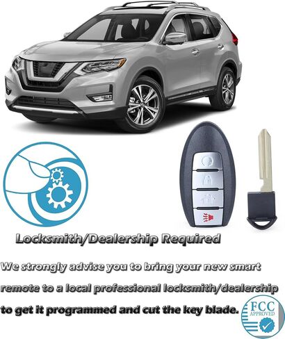 Keyless Entry Remote Key Fob, Alliskeys 4 Button Car Proximity Smart Key Fit for Nissan Titan Murano Pathfinder 2022-2024 KR5TXN7 S180144904 285E3-9BU5A in Saudi Arabia