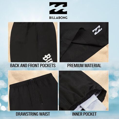 Billabong Big and Tall Swim Trunks for Men, Board Shorts Mens Pockets 10" Inseam in Saudi Arabia