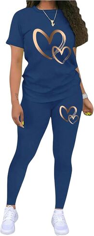 SOLY HUX Women's Casual 2 Piece Outfit Short Sleeve T-shirt and Pants Tracksuit Summer Matching Sets in Saudi Arabia