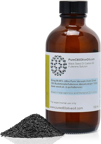 PureC60OliveOil C60 زيت الحبة السوداء العضوي 100 مل / 3.4 أونصة سائلة - 99.95% كربون 60 خالي من المذيبات 80 ملجم - زجاجة كهرمانية - زيت الحبة السوداء كربون 60 - من المنتج العالمي الرائد in Saudi Arabia
