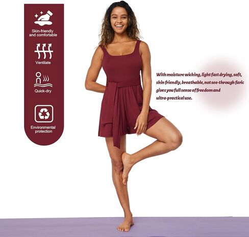 Casei Womens Sleeveles Jumpsuits Workout Sets Yoga Romper for Women Square Neck Top Bodycon One Piece Stretchy Sexy Unitard in Kuwait