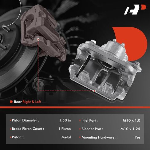 A-Premium Disc Brake Caliper Assembly with Bracket Compatible with Select Acura Models - TL 2009 2010 2011 2012 2013 2014, V6 3.5L/V6 3.7L - Rear Driver and Passenger Side, 2-PC Set in Saudi Arabia
