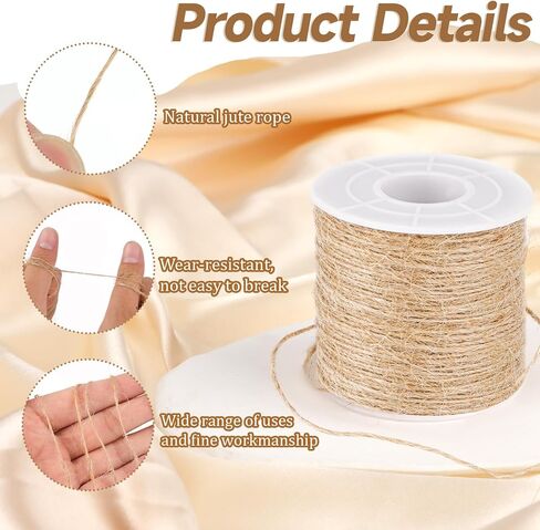 100 متر/328 قدم من حبل القنب، حبل القنب، مادة خرز، خيوط الجوت الرقيقة، خيوط القنب، خيوط القنب للحرف اليدوية، خيوط النايلون، خيوط القنب للحرف اليدوية، خيوط القنب لصنع المجوهرات، الحرف اليدوية (1 مم) in Kuwait