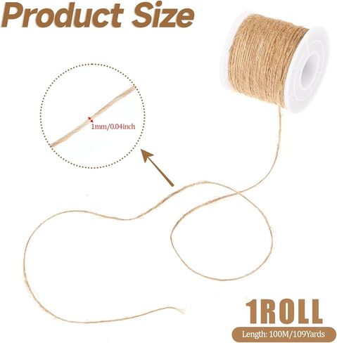 100 متر/328 قدم من حبل القنب، حبل القنب، مادة خرز، خيوط الجوت الرقيقة، خيوط القنب، خيوط القنب للحرف اليدوية، خيوط النايلون، خيوط القنب للحرف اليدوية، خيوط القنب لصنع المجوهرات، الحرف اليدوية (1 مم) in Kuwait