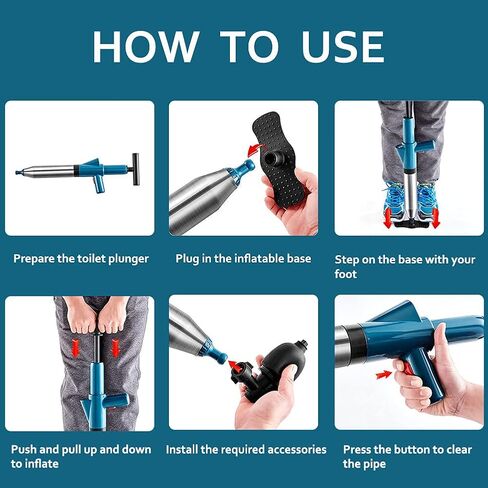 DUEBEL Drain Clog Remover Drain Snake Toilet Plunger with Holder Snake Drain Clog Remover Plungers for Bathroom Toilet Unblocker Sink Plunger Plumbing Snake (Black) in Saudi Arabia
