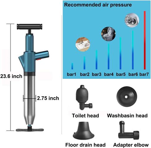DUEBEL Drain Clog Remover Drain Snake Toilet Plunger with Holder Snake Drain Clog Remover Plungers for Bathroom Toilet Unblocker Sink Plunger Plumbing Snake (Black) in Saudi Arabia