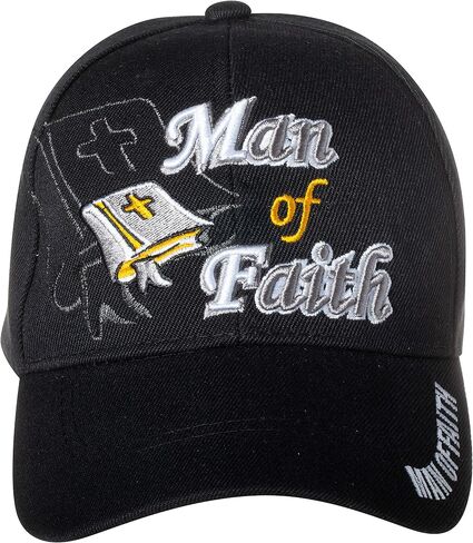 Artisan Owl Man of Faith Jesus Hat Religious Bible Christian Gift - Embroidered Cap (Black) in Saudi Arabia