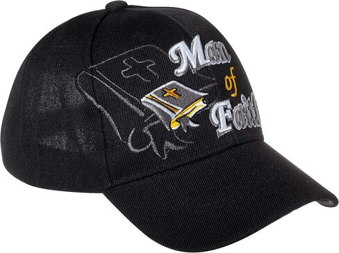 Artisan Owl Man of Faith Jesus Hat Religious Bible Christian Gift - Embroidered Cap (Black) in Saudi Arabia