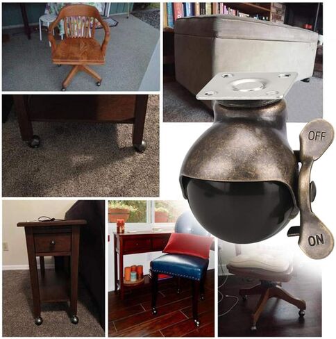 4 قطع من عجلات الكرات ذات لوحة متينة وعجلة دوارة مقاس 2 بوصة مع 16 مسمارًا وعجلة دوارة ناعمة عتيقة للكراسي وأرجل طاولة الأريكة (عجلات اللوحة مع قفل الفرامل) in Kuwait