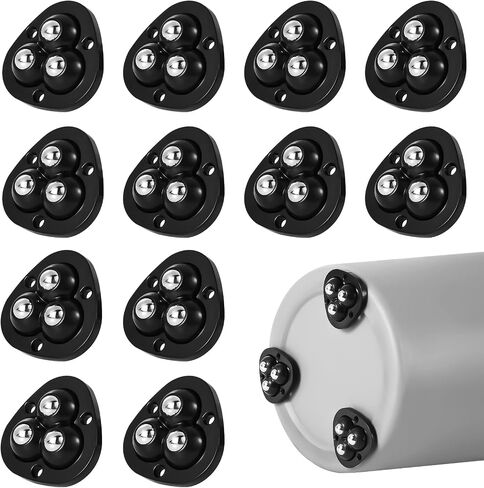 16pcs Mini Sticky Pulley, Self-Adhesive Caster Wheels 360 Degree Rotation Swivel Wheels Roller Pulley Tiny Wheels for Toy Car Storage Box Shoe Racks Trash Can DIY (Black) in Saudi Arabia