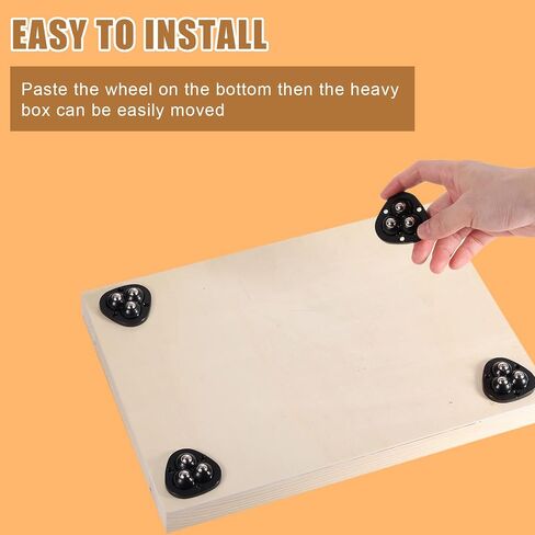 16pcs Mini Sticky Pulley, Self-Adhesive Caster Wheels 360 Degree Rotation Swivel Wheels Roller Pulley Tiny Wheels for Toy Car Storage Box Shoe Racks Trash Can DIY (Black) in Saudi Arabia