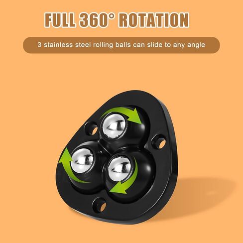 16pcs Mini Sticky Pulley, Self-Adhesive Caster Wheels 360 Degree Rotation Swivel Wheels Roller Pulley Tiny Wheels for Toy Car Storage Box Shoe Racks Trash Can DIY (Black) in Saudi Arabia