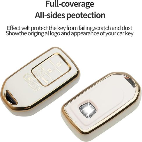 سلسلة مفاتيح بغطاء مفتاح Honda Key Fob مناسبة لمفتاح Accord Civic CRV Pilot Odyssey Passport الذكي عن بعد، حافظة مفتاح ذكي (أخضر) in Kuwait