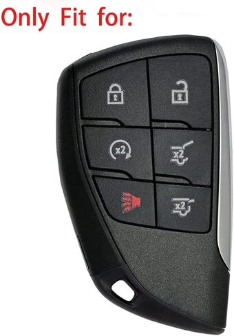 KARLOTLAND for Silicone Rubber Key Fob Cover (6 Buttons) Compatible with 2021 2022 2023 Chevrolet GMC Yukon Suburban Tahoe (2ps Black) in Saudi Arabia