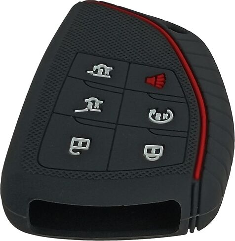 KARLOTLAND for Silicone Rubber Key Fob Cover (6 Buttons) Compatible with 2021 2022 2023 Chevrolet GMC Yukon Suburban Tahoe (2ps Black) in Saudi Arabia