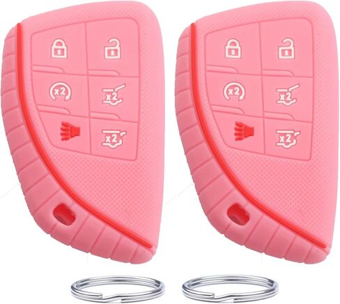KARLOTLAND for Silicone Rubber Key Fob Cover (6 Buttons) Compatible with 2021 2022 2023 Chevrolet GMC Yukon Suburban Tahoe (2ps Black) in Saudi Arabia