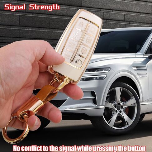 for GMC Key fob Cover Compatible with 2019 2020 2021 2022 Chevy Silverado Sierra 1500 2500HD 3500HD Terrain Acadia Accessories Keychain keyshell Ring Flag keycase Holder Protector 5 Buttons White in Saudi Arabia