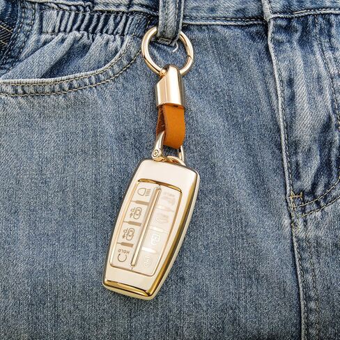 for GMC Key fob Cover Compatible with 2019 2020 2021 2022 Chevy Silverado Sierra 1500 2500HD 3500HD Terrain Acadia Accessories Keychain keyshell Ring Flag keycase Holder Protector 5 Buttons White in Saudi Arabia