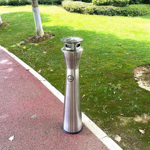 Commercial Trash Can Outdoor Indoor Garbage Bin, High-Capacity Brushed Stainless Steel Waste Bin for Home, Garage, Construction Site, Pool, Office, Restaurant in Saudi Arabia