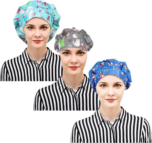 DREYOLIFE 3 Piece Bouffant Hats Cotton Sweatband Value Set in Saudi Arabia
