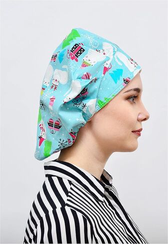 DREYOLIFE 3 Piece Bouffant Hats Cotton Sweatband Value Set in Saudi Arabia