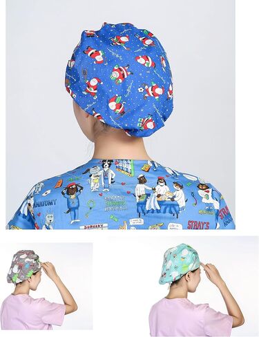 DREYOLIFE 3 Piece Bouffant Hats Cotton Sweatband Value Set in Saudi Arabia