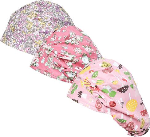 DREYOLIFE 3 Piece Bouffant Hats Cotton Sweatband Value Set in Saudi Arabia