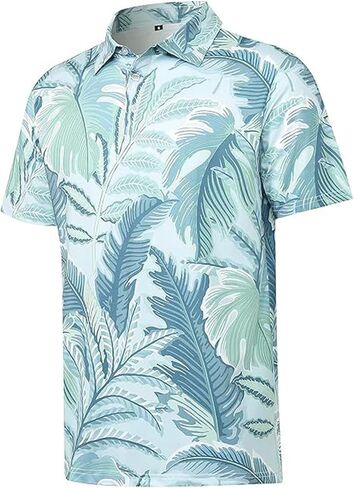 قمصان بولو رجالي من AOTORR مقاس جاف وطباعة ماصة للرطوبة وأكمام قصيرة قمصان جولف للرجال in Kuwait