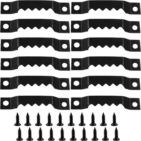 50 Pcs Small Sawtooth Picture Hangers with 100 Screws, Metal Photo Frame Hangers for Picture Frame Painting Clock Artwork Home Decoration, Black in Saudi Arabia