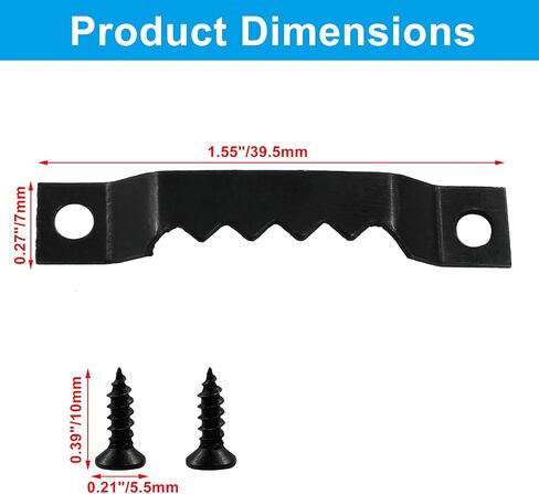 50 Pcs Small Sawtooth Picture Hangers with 100 Screws, Metal Photo Frame Hangers for Picture Frame Painting Clock Artwork Home Decoration, Black in Saudi Arabia
