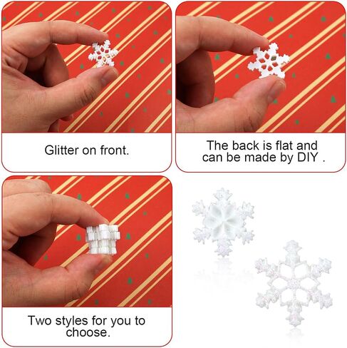100pcs Christmas Snowflake Decorations, Small Snowflakes for Crafts Christmas Resin Snowflake Mini Snowflake Ornament for DIY Craft Winter Party Christmas Party Decoration in Saudi Arabia