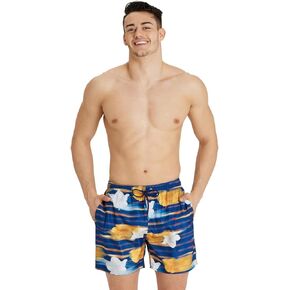 ARENA Men's Standard Boxer Allover Swim Trunk Beach Shorts