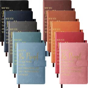 Fuutreo 10 Christmas Employee Appreciation Gifts Inspirational Leather Notebook Bulk Thank You Gifts May You Proud of the Work You Do Notebook for Coworkers Teacher Students(Classic Colors,Novelty)