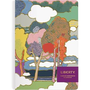 Galison Liberty Ianthe Lichen - مجلة B5 متعددة الوظائف مصنوعة يدويًا ومطرزة مع عمل فني منقوش على شكل حرية انتقائي ومبدع يتضمن 100 صفحة مسطرة