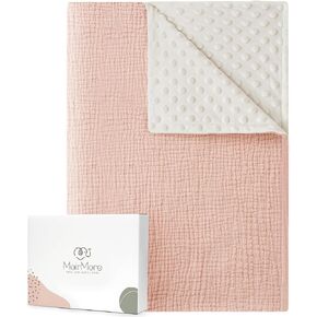 بطانية أطفال للأولاد والبنات، بطانية من الموسلين مع ظهر منقط للأطفال حديثي الولادة، ناعمة ومسامية - 30 بوصة × 40 بوصة (أخضر) in Kuwait