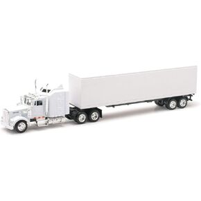 New-Ray 1:43 scale Kenworth W900 All White truck cab and trailer diecast toy