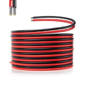 10 Gauge Wire Tinned Copper 10 Awg Wire, 30 FT Flexible 10 Gauge Marine Wire for Solar Panel Automotive Battery Marine Speaker Automotive Lighting-Black&Red Oxygen Free Solar Panel Wire