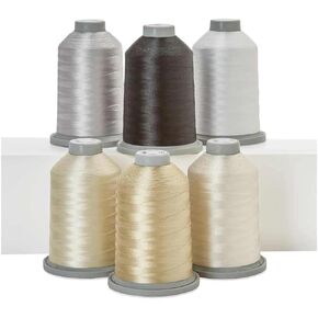 Glide Thread Kit The Perfect Blend - Set of 6 Neutral Colors - 5,500yds Each Spool - Trilobal Polyester Thread No.40 for Quilting - Super Sheen, No Lint, Colourfast - Ideal for Embroidery and Sewing