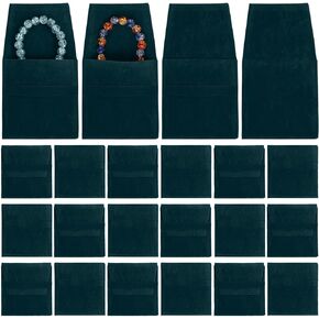 Framendino, 24 Pack Microfiber Jewelry Pouch Pocket Cosmetic Bag Velvet Jewelry Flap Pouches for Earrings Bracelets Necklaces