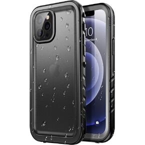 SPORTLINK iPhone 12 Pro Max Waterproof Case - Rugged Full Body & Screen Protector, Shockproof, Dustproof - Black
