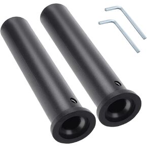 Olympic Adapter Sleeve 8 inch,Converts 1 inch Standard Weight Plate Posts to 2 inch Olympic Weight Plate Posts,Heavy Duty Nylon and Removable end Cap 2PCS