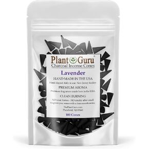 Lavender Charcoal Incense Cones 1" TOPFLOW - 100 Pack Bulk - Natural Scented Cones Handmade Hand Dipped