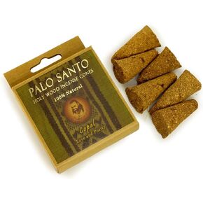 Prabhuji's Gifts Palo Santo Incense Cones - Copal - Handmade Natural Incense Cones - Palo Santo Cones - Spiritual Incense - Holy Wood Incense - Love & Purity - (6 Cones)